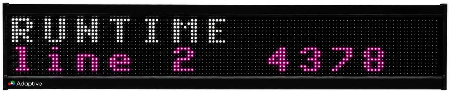 Alpha 4120 RGB full color LED display met meerlijnige runtime-data