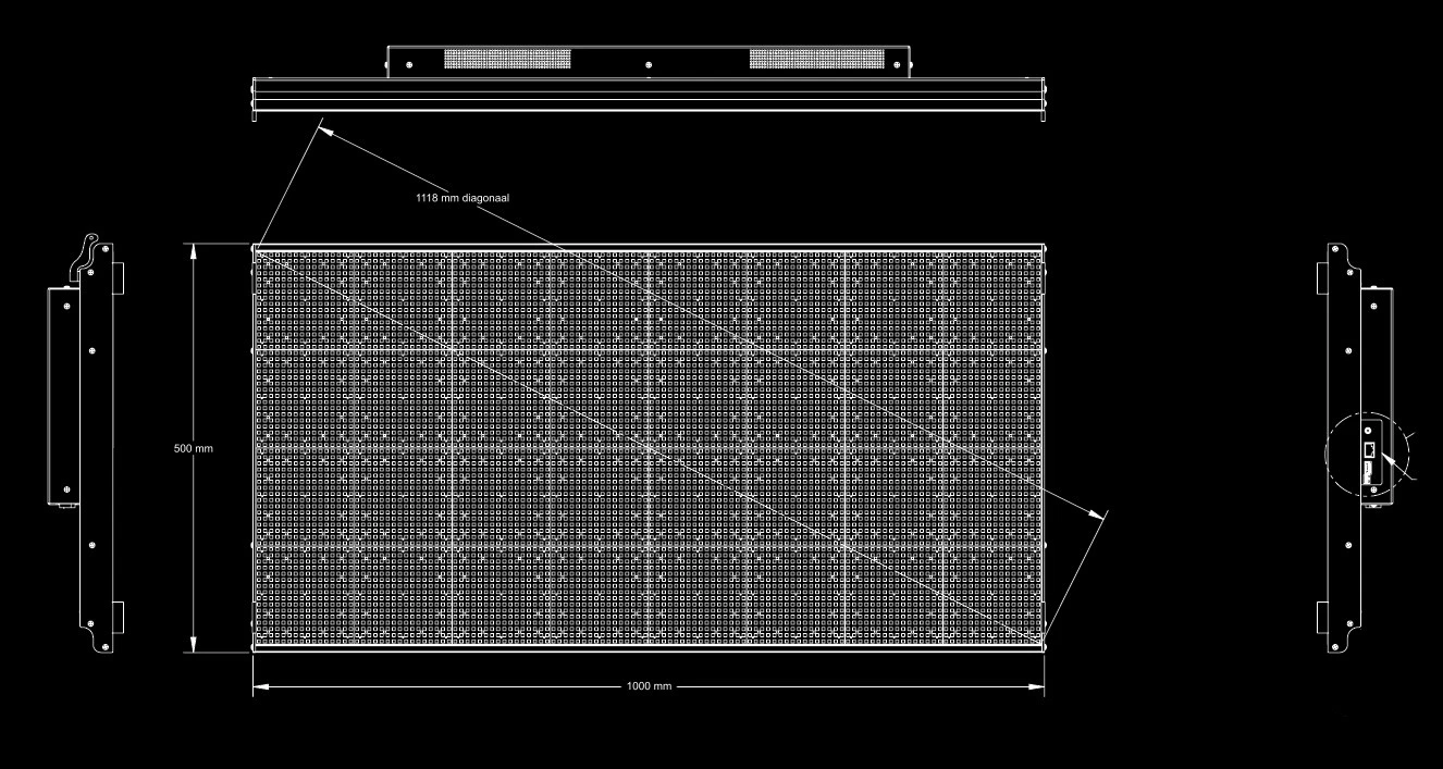 Dibujo técnico Serie W 64R x 128K RGB
